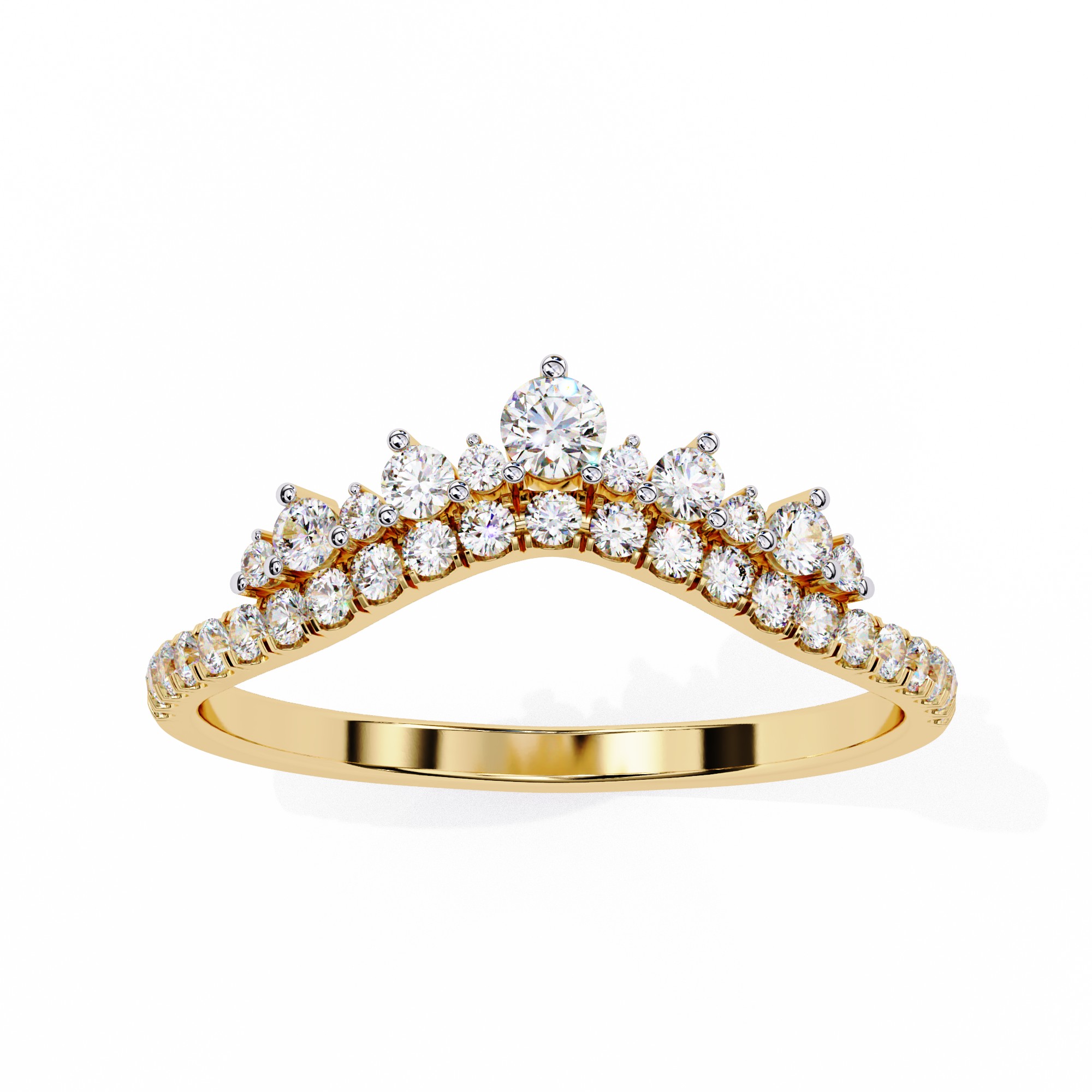  Tiara Diamond Crown Ring